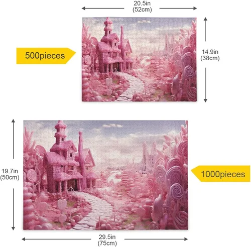 Vista 5 de Lollolly House Jigsaw Puzzles 500 Pieces for Adults with Mesh Storage Bag 2011732