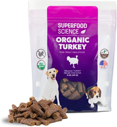 Golosinas orgánicas para perros, golosinas orgánicas suaves y masticables para perros de pavo, bajas en calorías, hipoalergénicas, naturales con