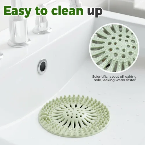 Vista 4 de Recogedor de pelo de silicona para desagüe de ducha, paquete de 3 protectores de drenaje para tina, colador, cubierta de drenaje para ducha