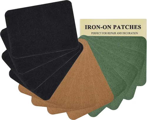Vista 14 de 12 piezas de parches termoadhesivos de tela de alta calidad, pegamento fuerte, kit de decoración de reparación 100% algodón, tamaño 3 x 4-1/4