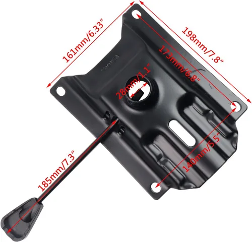 Vista 3 de Wealrit Base inclinable para silla de oficina, mecanismo de elevación de control resistente, placa base giratoria negra de 6.8 x 5.5 pulgadas