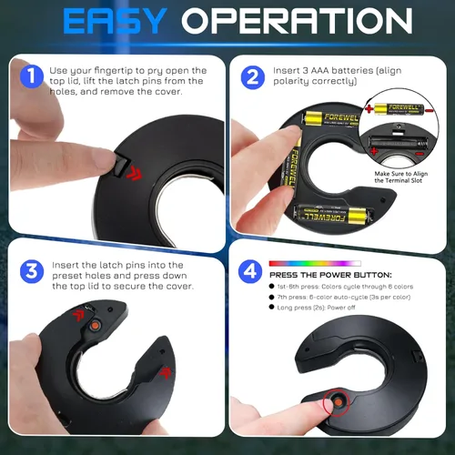 Vista 5 de KINGTOP Luz LED para hoyo de golf con lente antirreflejos - Operada a pilas, luces de taza de golf que brillan en la oscuridad, ideal para golf