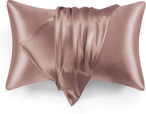 Vista 15 de Love's cabin Funda de almohada de satén para cabello y piel, similar a las fundas de almohada de seda, paquete de 2 fundas de almohada