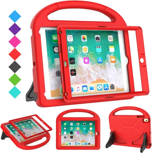 Vista 10 de SUPLIK Funda para niños para iPad 5ª/6ª Generación (9.7 pulgadas, 2017/2018), iPad Air 2/1 & Pro 9.7 con protector de pantalla, cubierta protectora