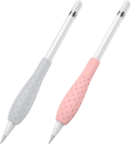 Vista 10 de MoKo [Paquete de 2] Funda protectora Ergo para agarre de silicona, accesorios compatibles con Apple Pencil de 1ª y 2ª generación, color blanco