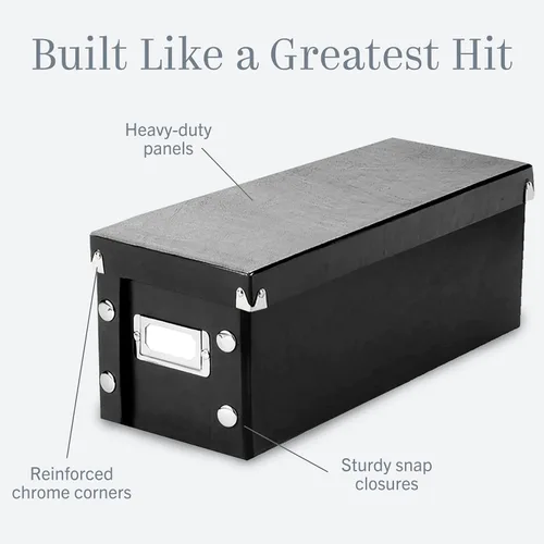 Vista 4 de Caja de almacenamiento con diseño elegante Snap-N-Store (SNS01913) Almacenamiento de CD individual paquete de Negro