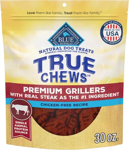 Vista 10 de Blue Buffalo True Chews Premium Grillers Golosinas Naturales para Perros, Pollo, Bolsa de 12 onzas
