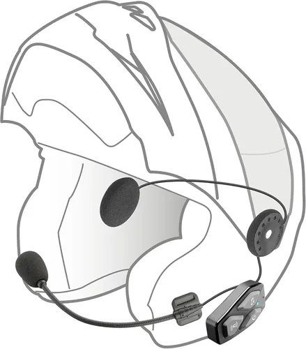 Vista 3 de INTERPHONE UCOM3 - Sistema de comunicación Bluetooth para motocicleta - 2 conductores de hasta 500 Mt de alcance - Batería 10 horas - Cascos