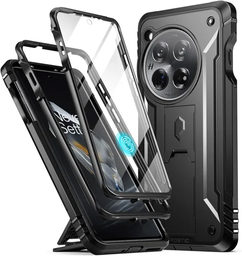 Poetic Revolution - Funda compatible con OnePlus 12 5G (2024), protector de pantalla integrado (funciona con identificación de huellas dactilares),