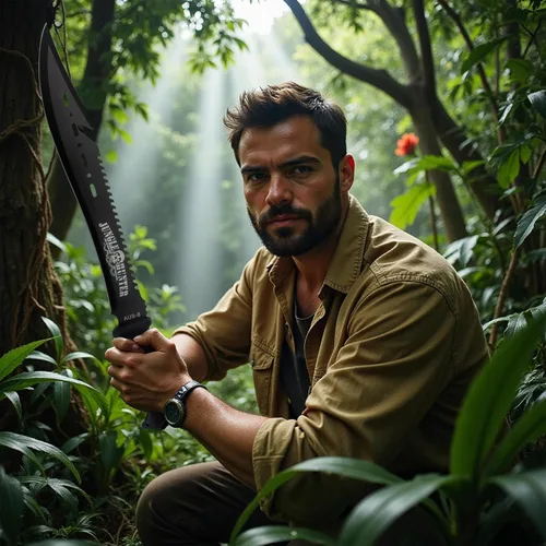 Vista 3 de Black Legion Jungle Hunter Machete con funda Machete táctico de supervivencia de 25 pulgadas Hoja de sierra resistente para trabajo en el patio