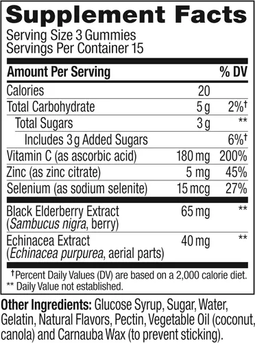Vista 7 de Olly Gummy Active Immunity+Elderberry, 45 gomitas (1 paquete), sabor a bayas