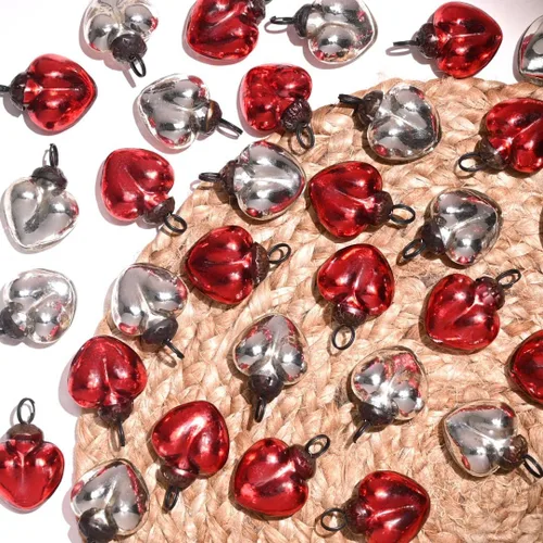 Vista 10 de IndianShelf - 25 adornos para árbol de Navidad de cristal azul y verde