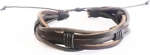 Vista 7 de Mens Leather Bracelet Braided Brown Rustic Gift For Dad Fathers Day Cuff Wrist Band Rope Bracelet for Guys