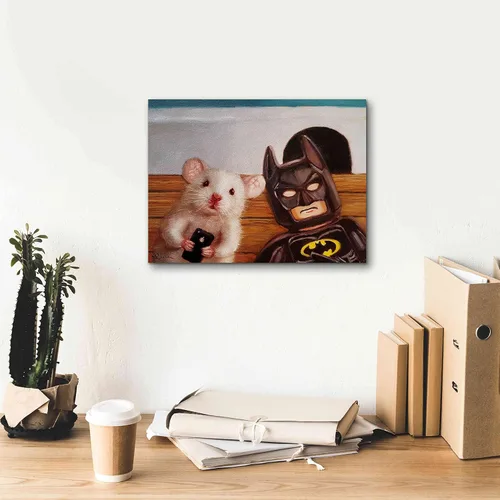 Vista 7 de Epic Graffiti 'Selfie with Superhero' de Lucia Heffernan, arte de pared en lienzo, 16 x 12 pulgadas