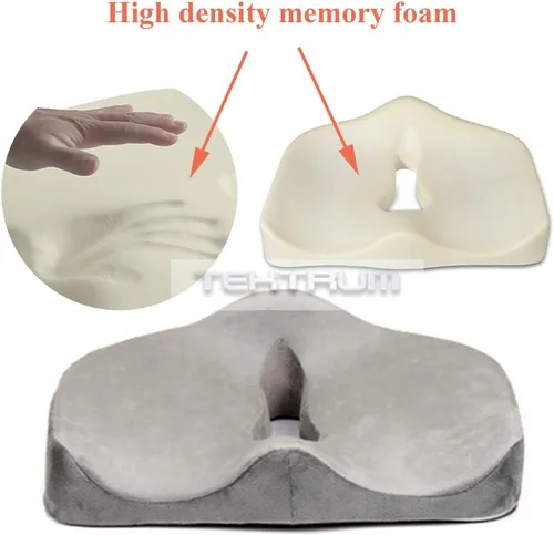 Vista 8 de Tektrum Cojín ortopédico de espuma viscoelástica para el dolor de espalda, ciática, coxis, coxis, alineación espinal, hemorroides, próstata, sentado