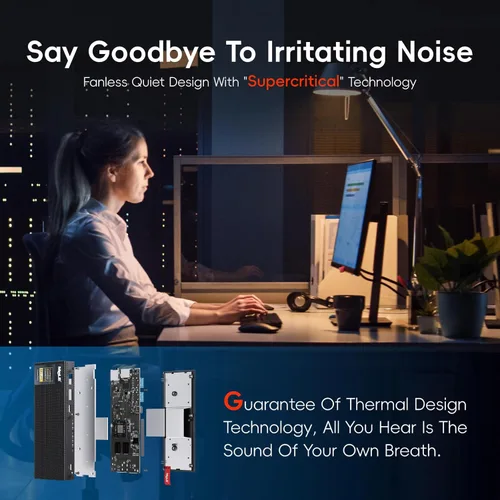 Vista 6 de MeLE Mini PC sin ventilador Stick PCG02 Pro N5100 8GB/256GB, WiFi5 USB PD3.0, Micro Computadora de escritorio Dual HDMI, Gigabit Ethernet BT5.1