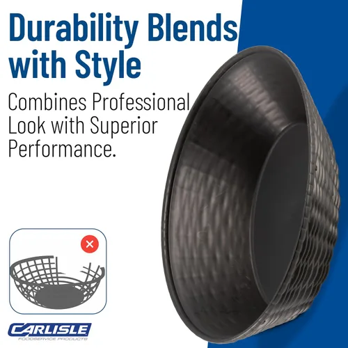 Vista 7 de Carlisle FoodService Products WeaveWear - Cesta ovalada de plástico, 9 pulgadas, color negro, (paquete de 12)