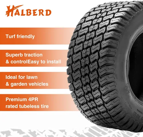 Vista 2 de HALBERD Neumáticos para cortacésped de 11 x 4.00-5, neumáticos 4PR para césped y jardín para tractor de jardín, cortacésped, sin cámara (11 x 4-5)