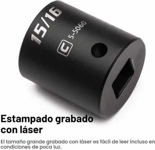 Vista 6 de Capri Tools Dado de impacto poco profundo de 1 pulgada, accionamiento de 1/2 pulgada, 6 puntos, SAE