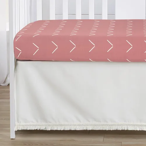 Vista 5 de Sweet Jojo Designs Juego de ropa de cama para cuna de bebé, color rosa malva, estilo bohemio, para cuna, manta para cuarto de bebé, sábana bajera