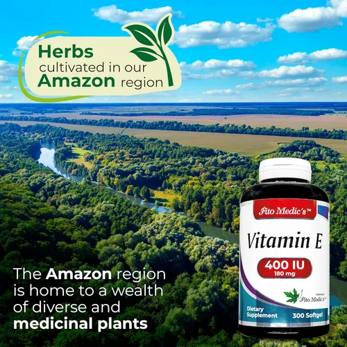 Vista 3 de FITO MEDIC'S Laboratorio - Vitamina e - 400 UI, 300 cápsulas blandas de - Aceite puro de vitamina e - para apoyo antioxidante - Cápsulas de vitamina