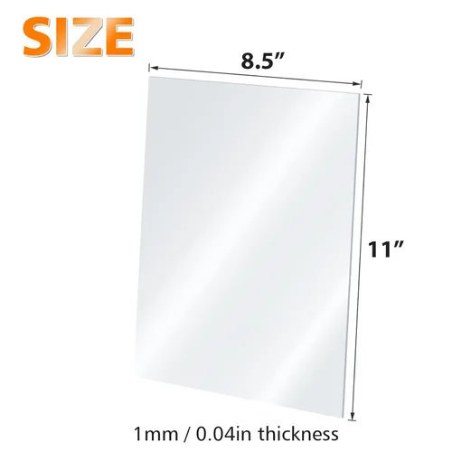 Vista 2 de Egofine Láminas de Plexiglás Láminas de Acrílico Paquete de 12 de 8.5x11'' 0.04 de Grosor Plástico Transparente Fundido Cristal Plexi Transparente