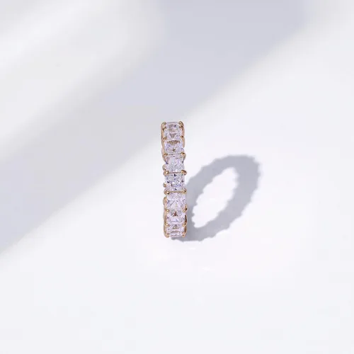 Vista 5 de Tienda Essentials Anillo de plata de ley con corte princesa hecho con circonita cúbica Infinite Elements (anteriormente colección Tienda)
