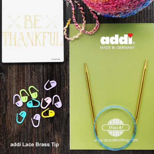 Vista 7 de addi Aguja de tejer circular de encaje de 24 pulgadas (23.6 in) US 10.5 (0.256 in), acabado de latón para más control, puntas afiladas cónicas