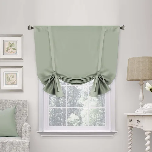 Vista 26 de H.VERSAILTEX - Cortina opaca con ojales, aislante térmica, panel de bolsillo para varilla, cortina corta para baño, cortina con lazo para ventana