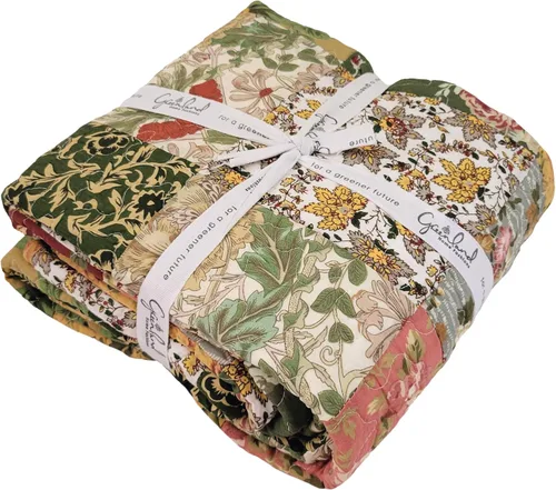 Vista 6 de Greenland Home Manta de Retazos Acolchada Antique Chic, 50" x 60", Multicolor