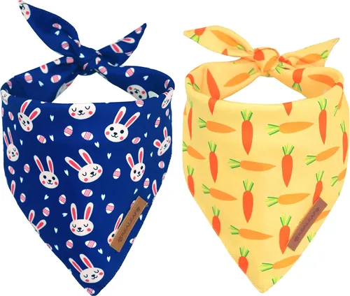 Vista 11 de Realeaf Bandanas para perros del 4 de julio, paquete de 2, bufanda reversible con bandera estadounidense para machos y hembras, tela duradera