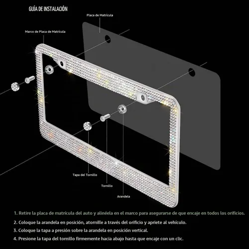 Vista 8 de ICBEAMER Marco de matrícula de motocicleta impermeable de ajuste universal para la mayoría con 6+ LED intermitentes de cola + luz de freno