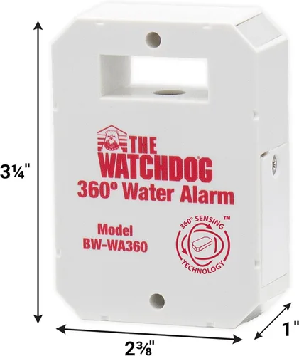 Vista 2 de The Basement Watchdog Alarma de agua compacta de 110 dB con tecnología de detección de 360 ° (BW-WA360)