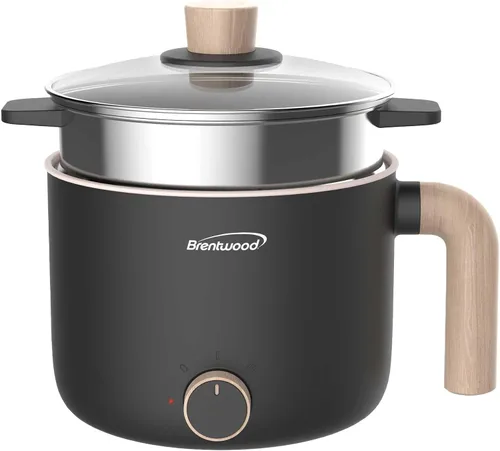 Vista 11 de Brentwood Cocina eléctrica multifunción para ollas calientes y vaporizador de alimentos con revestimiento de cerámica antiadherente de cerámica