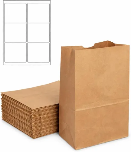 PrimeSaver Large Paper Grocery Bags - Bulk Brown Grocery Bags 12 x 7 x 17 - Heavy Kraft Shopping Bags - Large Brown Sacks Bulk - 57 Lb (57# - 20