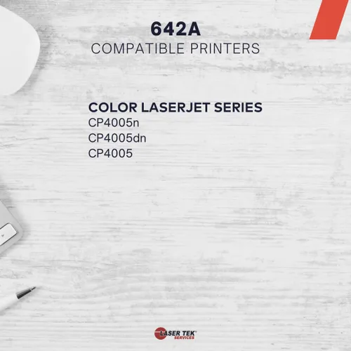 Vista 2 de Laser Tek Services Cartucho de tóner de repuesto compatible para impresoras HP 642A CB400A, funciona con impresoras HP Color Laserjet Enterprise