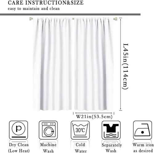 Vista 2 de Bohemian Curtain Mid Century Boho Moon Phase Plants Blackout Print Rod Pocket Window Drapes for Bedroom Living Room 42x45in
