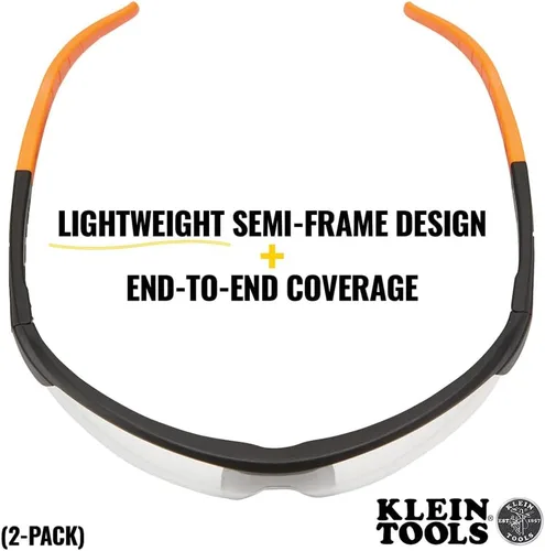 Vista 4 de KLEIN TOOLS 60171 - Lentes de seguridad, lentes de protección PPE con semicarco, resistentes a los arañazos y antivahoo, lentes transparentes