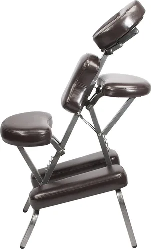 Vista 3 de Master Massage Bedford Silla de masaje plegable portátil ajustable de cuerpo completo, café, 11 x 14 x 39 pulgadas