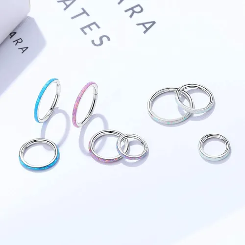 Vista 3 de CICIMOTO Piercing de aro de cartílago de acero quirúrgico de 16G y 20G CZ Metal circonita cúbica