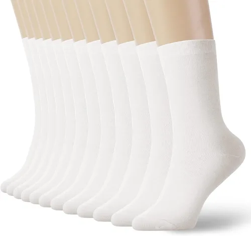 K-LORRA Calcetines casuales de algodón para mujer y hombre, color negro, blanco, gris, paquete de 6