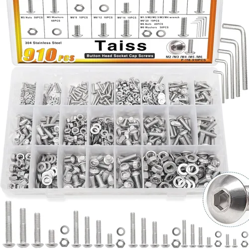 Vista 16 de Taiss 10 piezas de tornillos de cabeza hexagonal de 5/16-18x1, pernos para muebles, tornillos para muebles de acero inoxidable 304, pernos de 1/4