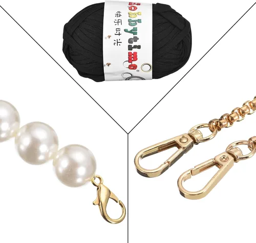 Vista 4 de uxcell Kit de fabricación de bolsos de acrílico, 15 piezas, juego de cestas de algodón acrílico, moldeador de paneles, hilo de tejer, correas