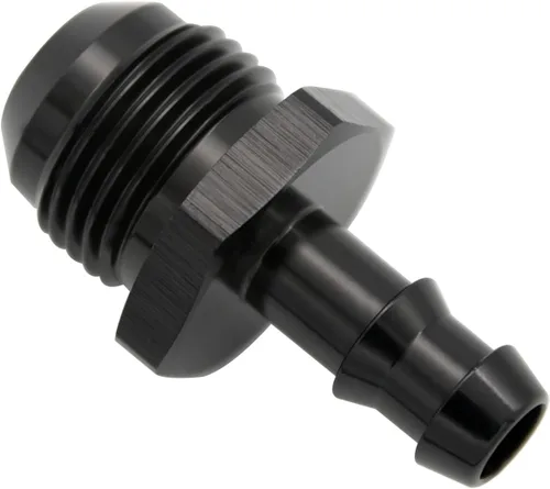 Vista 7 de Negro recto aluminio 4AN macho Flare a 1/4 "(6.3mm) Barb Push Hose Barb Fitting Adapter