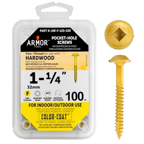 Vista 9 de ARMOR TOOL AP-C-100-100 Tornillos de rosca gruesa de 1 pulgada con revestimiento de color verde y unidad cuadrada