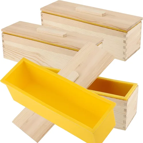 Vista 16 de ZOENHOU Paquete de 2 moldes de jabón azules de 42 onzas con 2 tapas, kit de moldes de silicona rectangulares flexibles para hacer jabón con caja