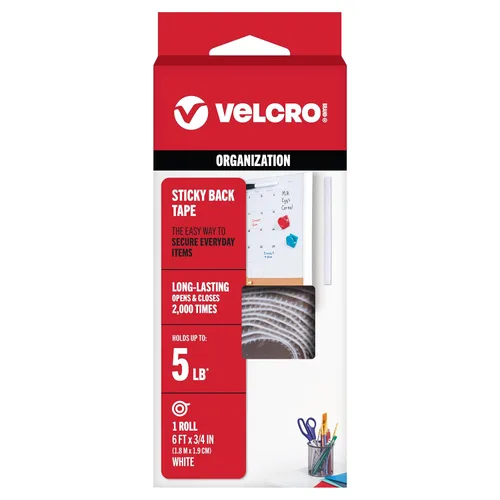 Vista 24 de VELCRO Brand - Sujetadores Sticky Back; cinta adhesiva de 3/4 de pulgadas; ideal para el hogar