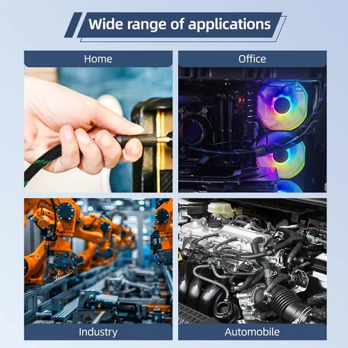 Vista 6 de Funda de cable trenzada, funda de cable trenzada expandible de PET, gestión de cables de malla flexible para audio, video y otros dispositivos