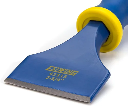 Vista 3 de Estwing Cincel de electricista de 2-3/4 pulgadas con protector protector de agarre de mano, elimina piedra blanda, hormigón, yeso y paneles de yeso