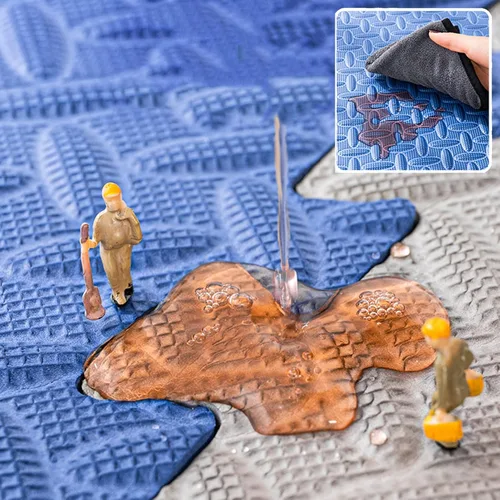 Vista 4 de Tapete de ejercicio de rompecabezas de EVA extra grande, reversible, plegable, de espuma, tapete de juego suave